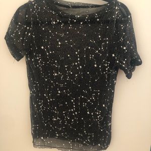 Sheer & Glitter Star Top